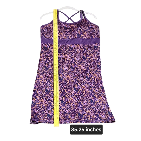 GAIAM Athletic Dress Medium Purple Strappy Abstract Print Built In Bra Sporty - Picture 6 of 11